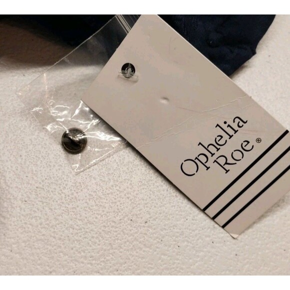 Ophelia Roe Bubble Top Sz XL Navy Blue Floral Feminine Romantic Casual Chic - Picture 9 of 10